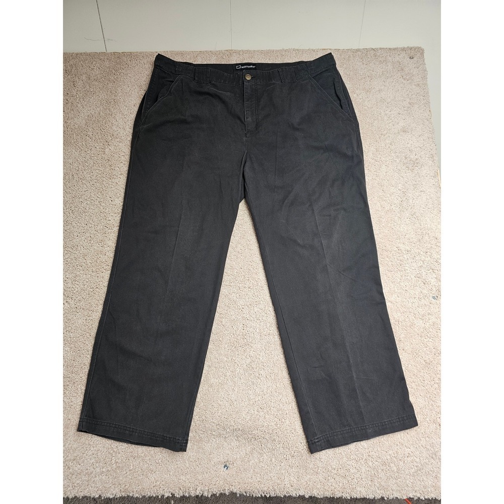 SCOTTEVEST Mens Hidden Cargo Pants 2.0 Black Cotton Travel Trousers 44x30